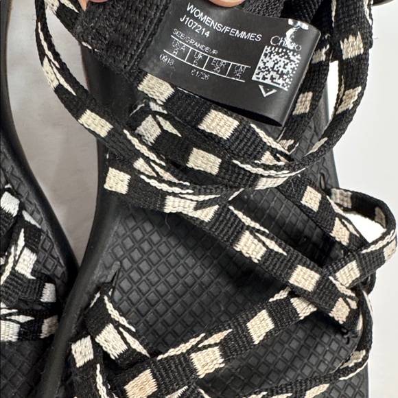 CHACO ZX/2 Classic Womens Black and White Nylon Sandal J107214 size 8 eur 39 - Picture 13 of 14
